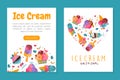 Ice-cream Design with Frozen Confection and Sweet Dessert Vector Template