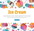 Ice-cream Design with Frozen Confection and Sweet Dessert Vector Template