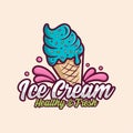 Ice Cream design logo premium-1 Royalty Free Stock Photo