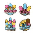 Ice cream design premium logo collection Royalty Free Stock Photo