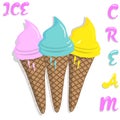 Ice-cream-design,-three-colored-ice-cream