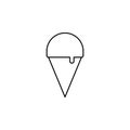 Ice Cream, Dessert, Sweet Thin Line Icon Vector Illustration Logo Template. Suitable For Many Purposes. Royalty Free Stock Photo