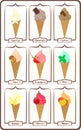 Ice cream different flavors