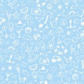 Ice Cream doodles seamless pattern