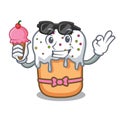 With ice cream easter cake character cartoon