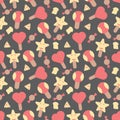 Ice cream elements seamless pattern background