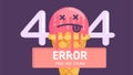 404 ice-cream error page not found flat vector