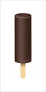 Ice cream Eskimo vector illustration. Popsicles covered with chocolate with wooden stick isolated on white background Royalty Free Stock Photo