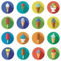 Ice cream flat icons, vector