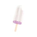 Ice cream flavor milk, taro wooden stick isolated white background Royalty Free Stock Photo