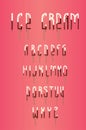 Ice cream font, popsicle alphabet, typography, typeface, vector, illustration Royalty Free Stock Photo