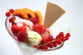 Ice cream with fruit Royalty Free Stock Photo