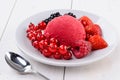 Ice cream with fruit berries