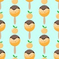 Ice cream fruit seamless pattern apricot paper, print, packaging