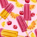 Ice cream, fruits and berries seamless pattern Royalty Free Stock Photo