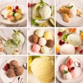 Ice cream and fruits Royalty Free Stock Photo