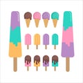 Ice Cream Fruits Flavored Vector Design