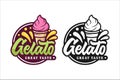 Ice cream gelato premium logo Royalty Free Stock Photo