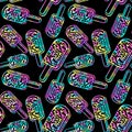 Ice cream geometrical seamless pattern. Royalty Free Stock Photo