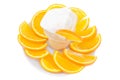 Ice-cream in a glass with sliced orange Royalty Free Stock Photo