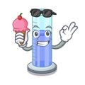 With ice cream graduated cylinder icon in outline character Royalty Free Stock Photo