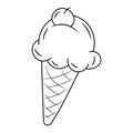 Simple Ice cream, hand drawn vector illustration Royalty Free Stock Photo