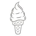 Simple Ice cream, hand drawn vector illustration Royalty Free Stock Photo