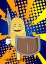 Ice Cream holding a sword and shield. Royalty Free Stock Photo