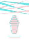 Ice cream icon card with pink dessert.