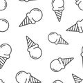 Ice cream icon in flat style. Sundae vector illustration on white isolated background. Sorbet dessert seamless pattern business
