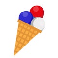 Ice cream icon, flat style. 4th july concept. Isolated on white background. Vector illustration. Royalty Free Stock Photo