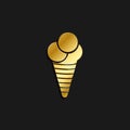 Ice, cream, icon gold icon. Vector illustration of golden style