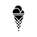 Ice cream icon. Isolated flat summer food symbol. Vector sweet sign illustration on white.