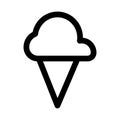 Ice cream icon line isolated on white background. Black flat thin icon on modern outline style. Linear symbol and editable stroke Royalty Free Stock Photo