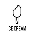 Ice cream icon or logo in modern line style. Royalty Free Stock Photo