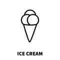 Ice cream icon or logo in modern line style. Royalty Free Stock Photo