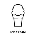 Ice cream icon or logo in modern line style. Royalty Free Stock Photo