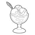 Ice cream icon, outline style Royalty Free Stock Photo