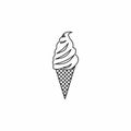 Ice Cream icon, outline style Royalty Free Stock Photo