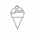 Ice Cream icon, outline style Royalty Free Stock Photo