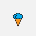 Ice cream icon, outline vector logo illustration, filled color linear pictogram isolated on white.