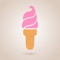 Ice cream icon - pink color.