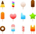 ice cream icon set Royalty Free Stock Photo