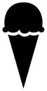 Ice cream icon silhouette. Hokey-pokey vector illustration isolated on white