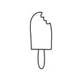 Ice cream icon vector. Line sweet food symbol isolated. Trendy flat outline sign design. Thin linear icecream graphic