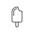 Ice cream icon vector. Line sweet food symbol isolated. Trendy flat outline ui sign design. Thin li