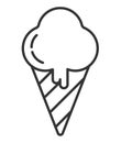 Ice cream icon vector in outline style. Popsicle, ice cream cone, sweets shown.