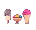 Ice cream icons. Vector illustration