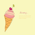 Ice-cream illustration, doodle