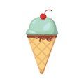 Ice cream illustration. Summer food vector.